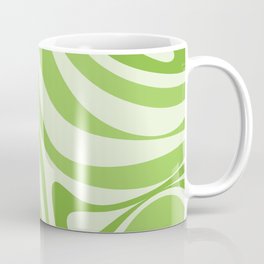 New Groove Retro Swirl Abstract Pattern Light Lime Green Mug