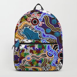 Authentic Aboriginal Art - Discovering Your Dreams Backpack