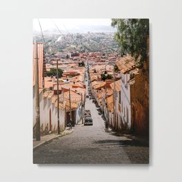 Streetlife in the capital of Bolivia | Sucre Metal Print | Urban, Town, Street, Bolivia, Village, Streetlife, Cityscape, Adventure, Color, Curated 
