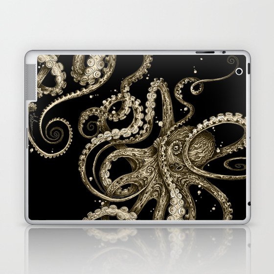 Octopsychedelia Sepia Laptop & iPad Skin