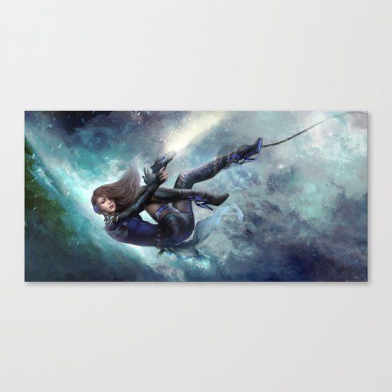 Espionage 101 - Futuristic sci-fi girl spy Canvas Print