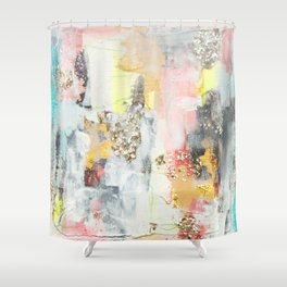 Abstract #3 by Jennifer Lorton Shower Curtain