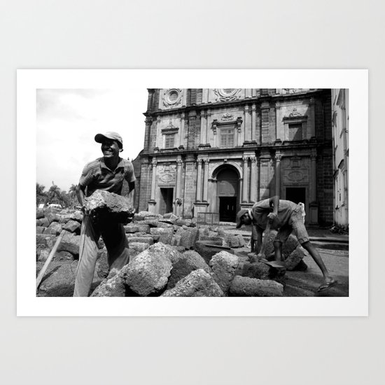 Brickwork (b/w) Art Print