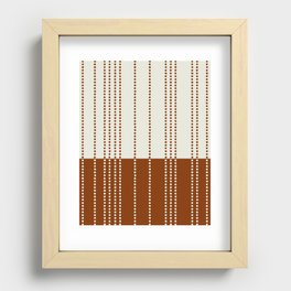 Ethnic Spotted Stripes, Ivory and Terracotta Recessed Framed Print