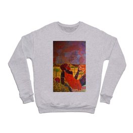 African American Masterpiece 'The Sun shines on All' portrait still life painting by Lola Lonli Crewneck Sweatshirt