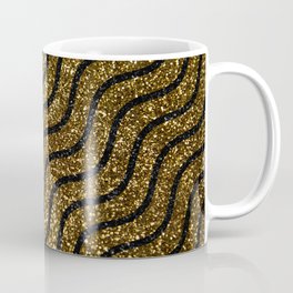 Golden shimmering waves. Abstract glitter luxury background. Glittering star dust trail. Coffee Mug