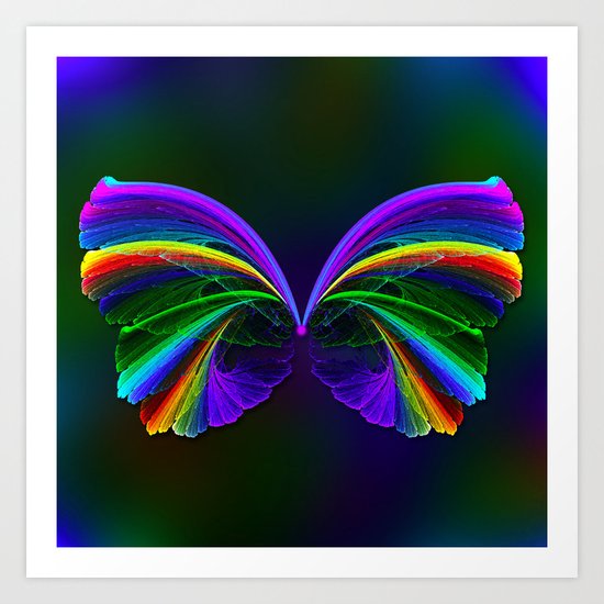 Rainbow Butterfly Art Print
