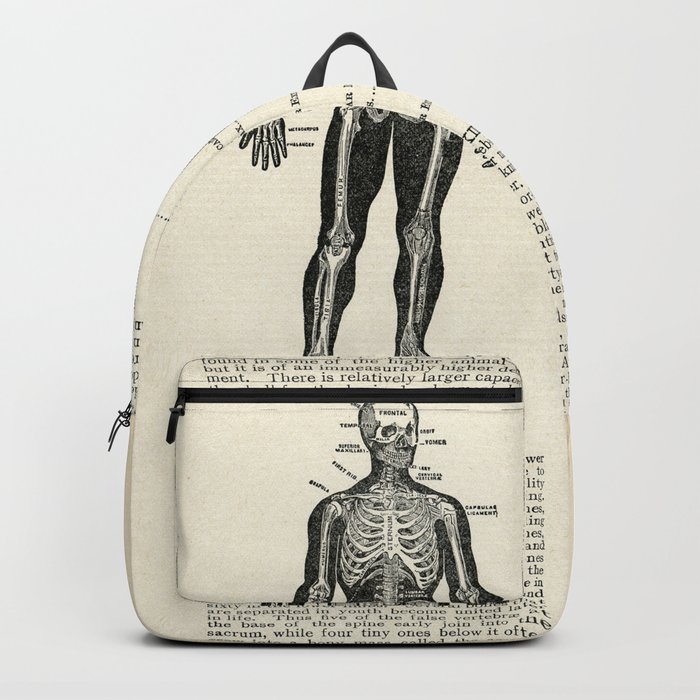Vintage Dictionary Page Anatomy Skeleton  Backpack
