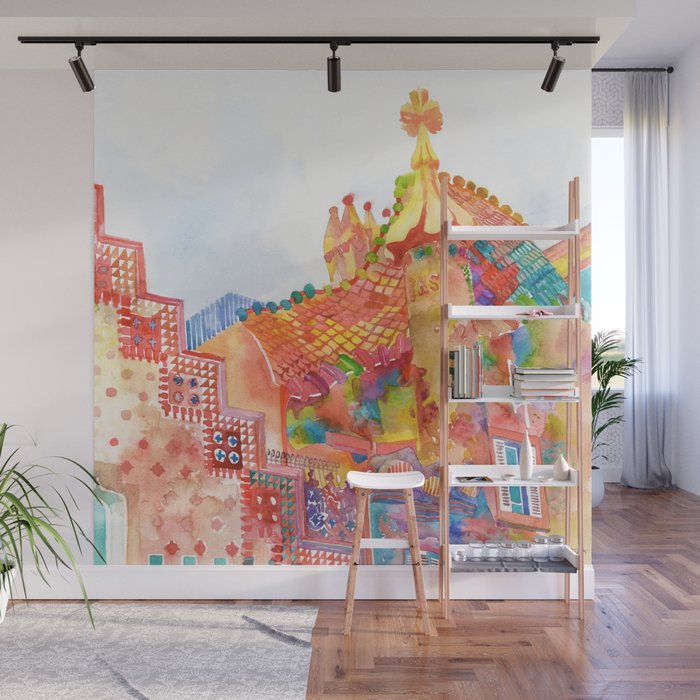 Barcelona Wall Mural By Takmaj Society6