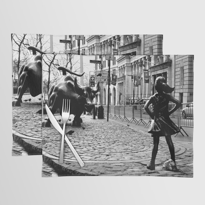 Fearless Girl and the Charging Bull Placemat