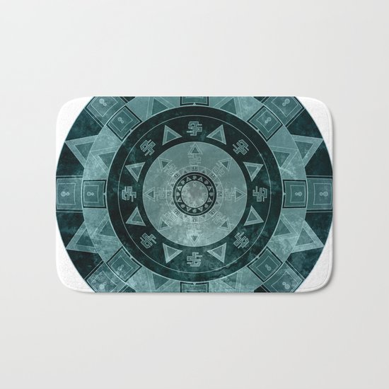 ethnic mandala with watercolors Bath Mat