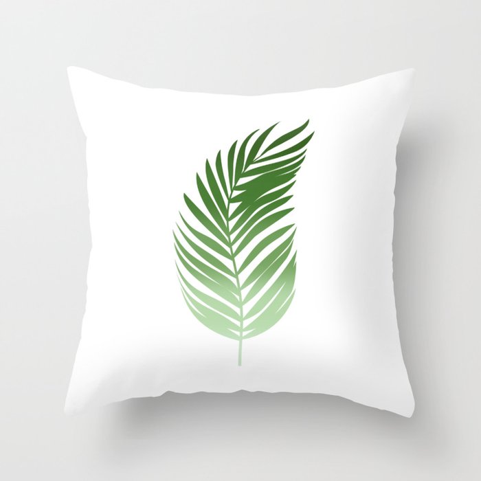 Tropical Palm Leaf - Retro Color Gradient - W10 Throw Pillow