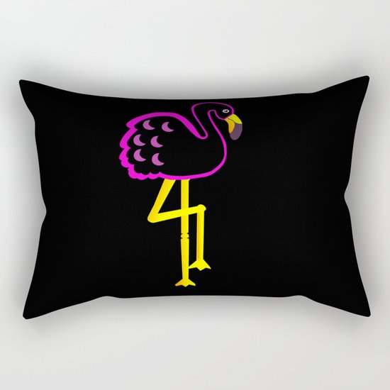 Flamingo at Night Rectangular Pillow