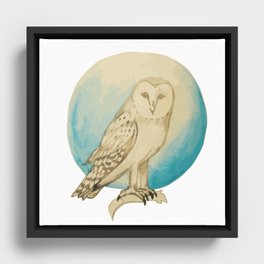 Moon Owl Framed Canvas