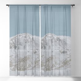 Winter Snow Mountains Landscape  Sheer Curtain