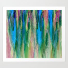 The Cavern in Shades of Blue, Green and Pink Art Print