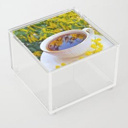 Mimosa perfumed cup of tea, spring in Italy, March. Acrylic Box