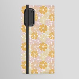 Retro Tropical Petal Flowers - Citrus Palette Orange Pink White Android Wallet Case