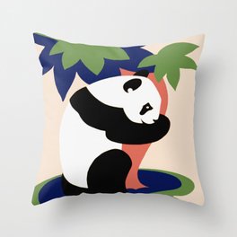 Vintage Panda Tree Hugger Throw Pillow