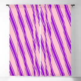 [ Thumbnail: Pink and Dark Violet Colored Lines Pattern Blackout Curtain ]