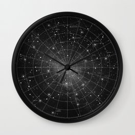 Constellation Star Map (B&W) Wall Clock