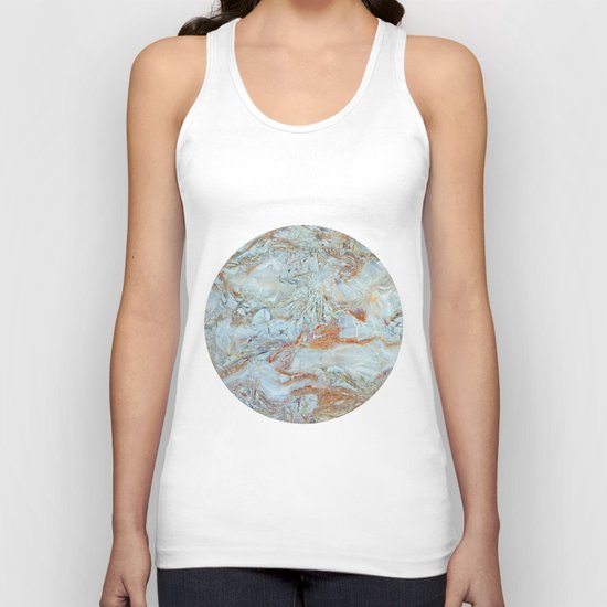 Marble in shades of blue and gold Unisex Tank Top