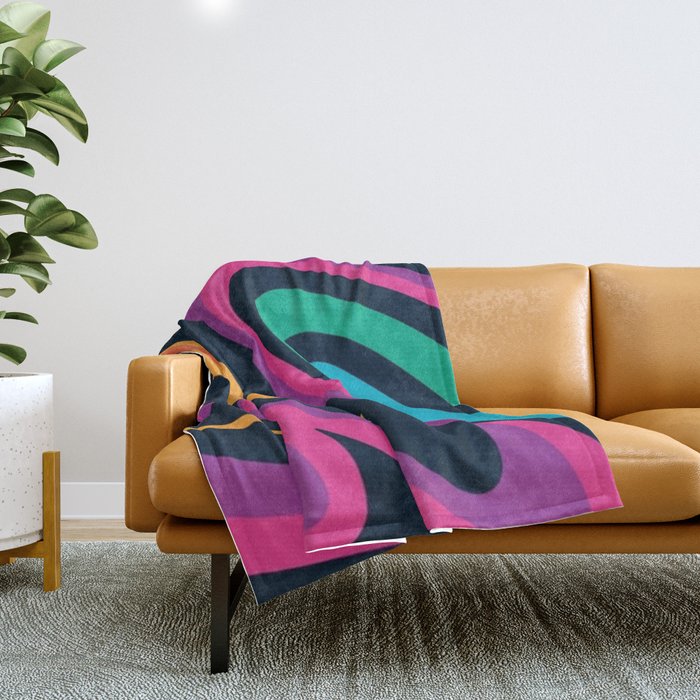 Psychedelic Sexy Multicolored Dreams of Marble Throw Blanket