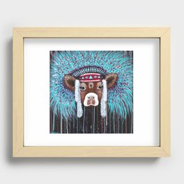 Cow Blues Recessed Framed Print