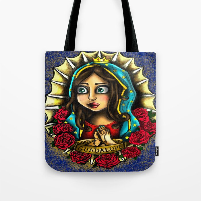 Lady Of Guadalupe (Virgen de Guadalupe) BLUE VERSION Tote Bag