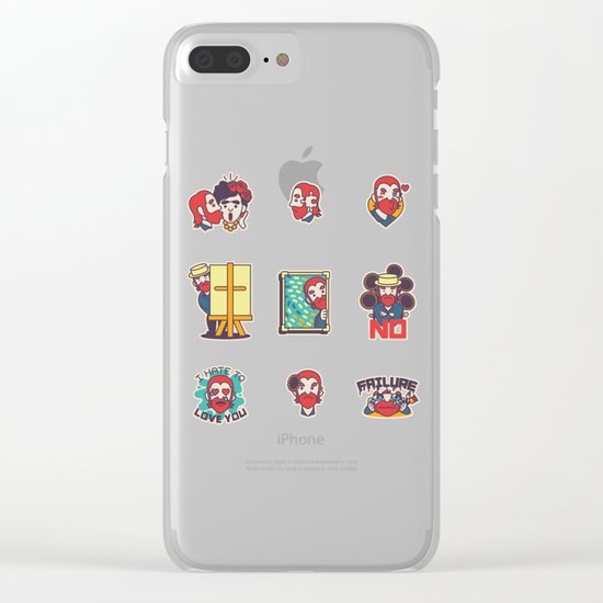 Van Gogh Stickers Clear iPhone Case