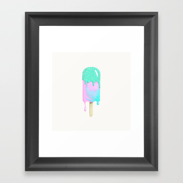Melty ice cream painting Framed Art Print