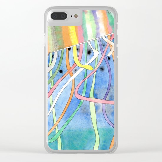 Rainbow Colored Jelly Fish Clear iPhone Case