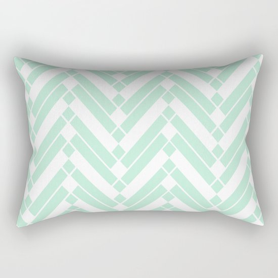 Chevron Herringbone ZigZag pattern - light mint green #Society6 Rectangular Pillow