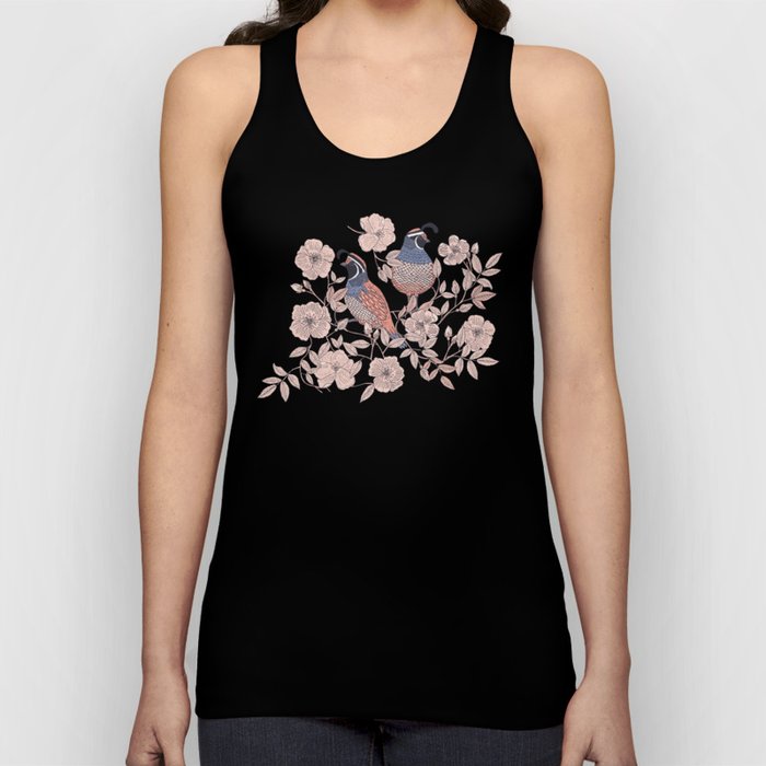 Quail and Wild Roses Tank Top