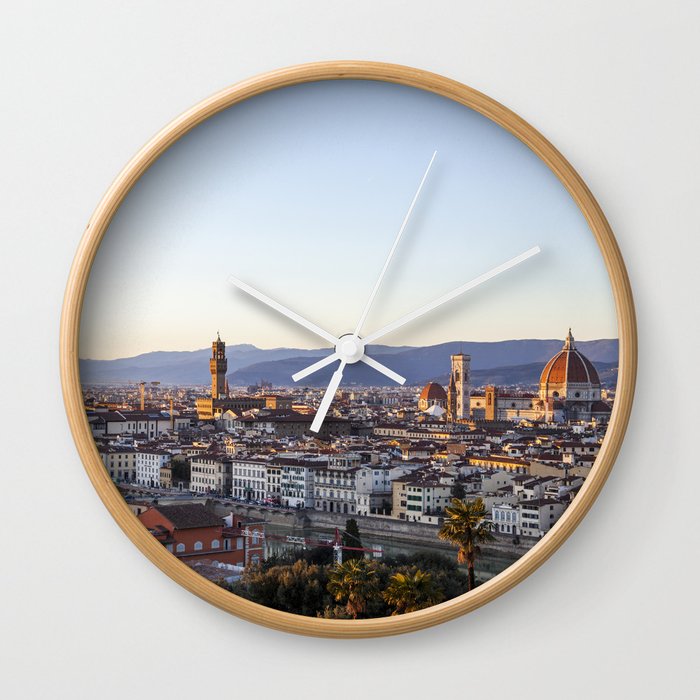 Florence at Golden Hour  |  Travel Photography Wall Clock