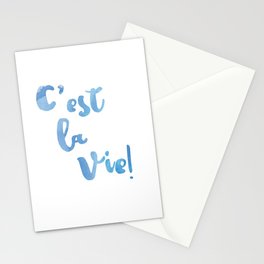 C'est La Vie Quote - French Typography Print Stationery Cards