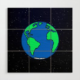 Earth and space Wood Wall Art