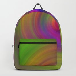 Green pink fluid swirl Backpack