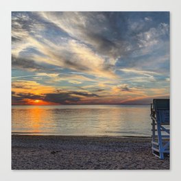 Sunset, Hashamomuck Beach, Southold Canvas Print