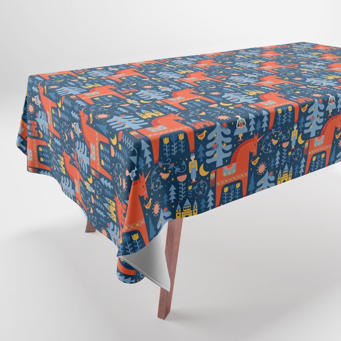 Scandivian Fairytale in Blue Tablecloth