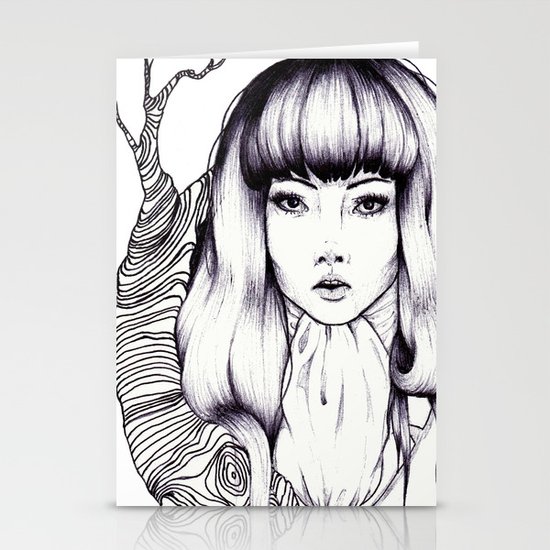 Tree Woman Stationery Cards