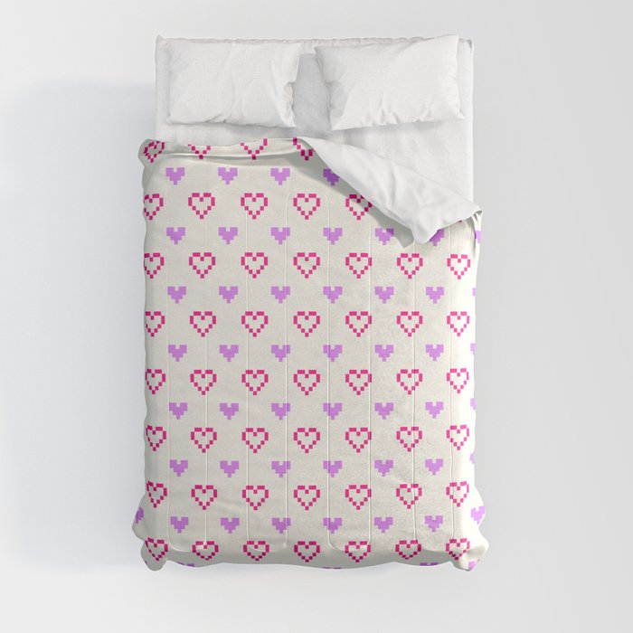 Pixel Hearts Comforter