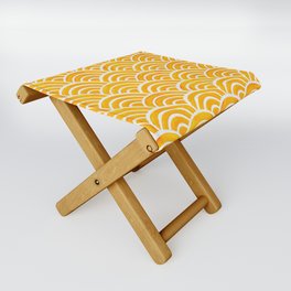Japanese Seigaiha Wave – Marigold Palette Folding Stool