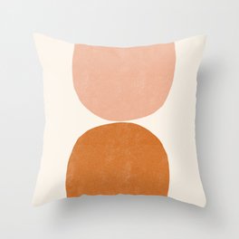 Terracotta Mid Century Modern Abstract Throw Pillow | Digital, Mod, Retromodern, Mid Century, Rainbow, Bohemian, Salmon, Curated, Modern, Graphicdesign 