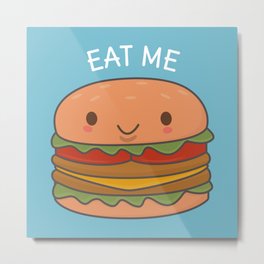 Kawaii Cute Burger Metal Print | Graphicdesign, Adorableburger, Dessert, Food, Foodie, Fastfood, Cuteburgers, Iloveburgers, Kawaiiburger, Foodwithfaces 
