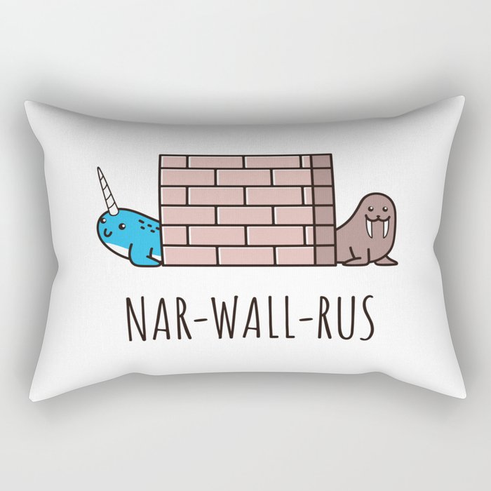 Narwhal and Walrus Rectangular Pillow