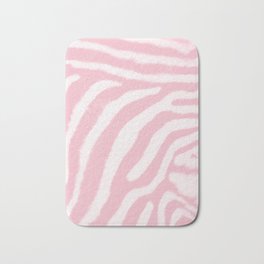 Pastel pink zebra print Bath Mat