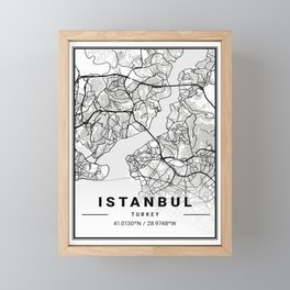 Istanbul tourist map Framed Mini Art Print