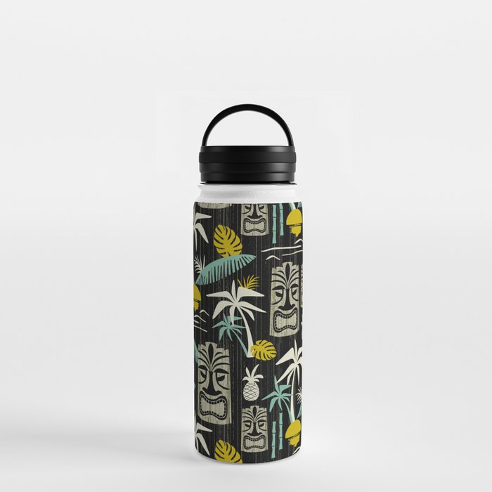 Island Tiki - Black Water Bottle