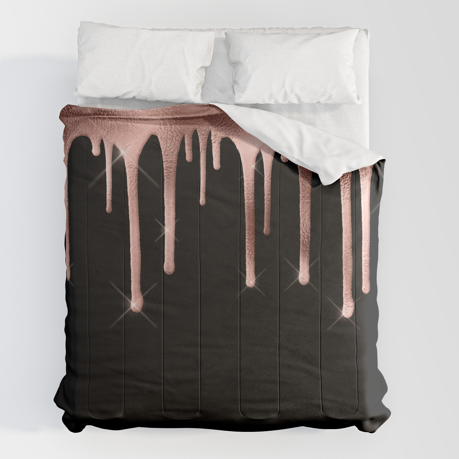 Black Rose Gold Drip Comforters By Nlmiller07art Society6